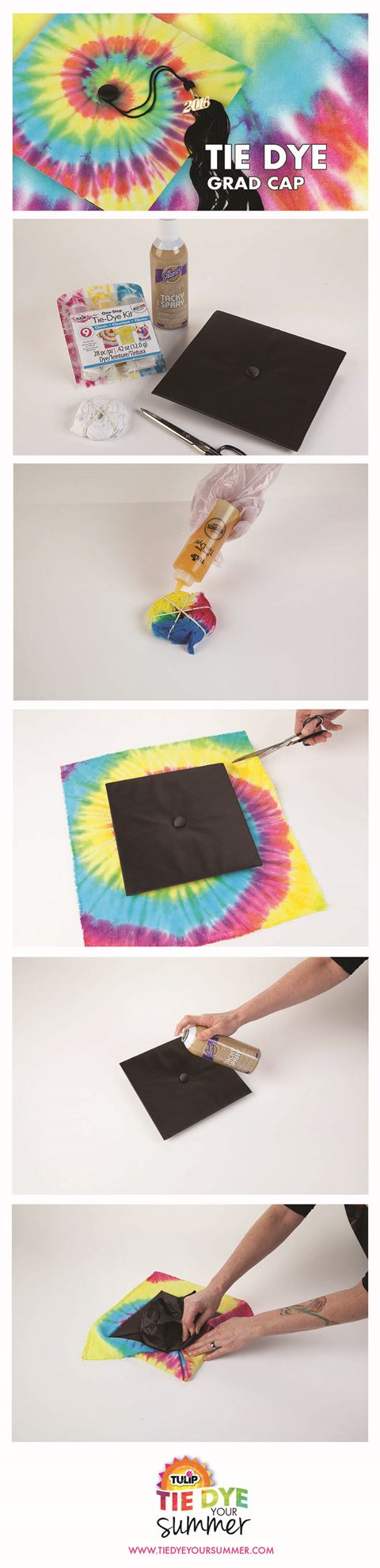 Swirl Technique Tie Dye Graduation Cap #tiedye #graduation cap #tdys #tiedyeyoursummer #tuliptiedye #TDYS