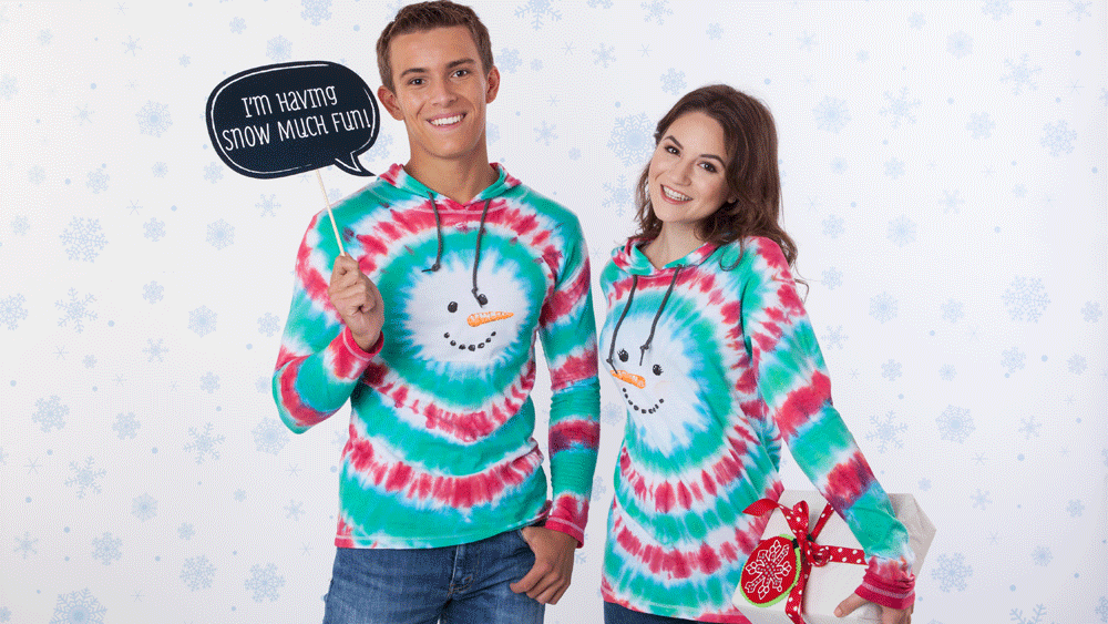 Show details for DIY Tie-Dye Snowman Ugly Sweater Hoodie