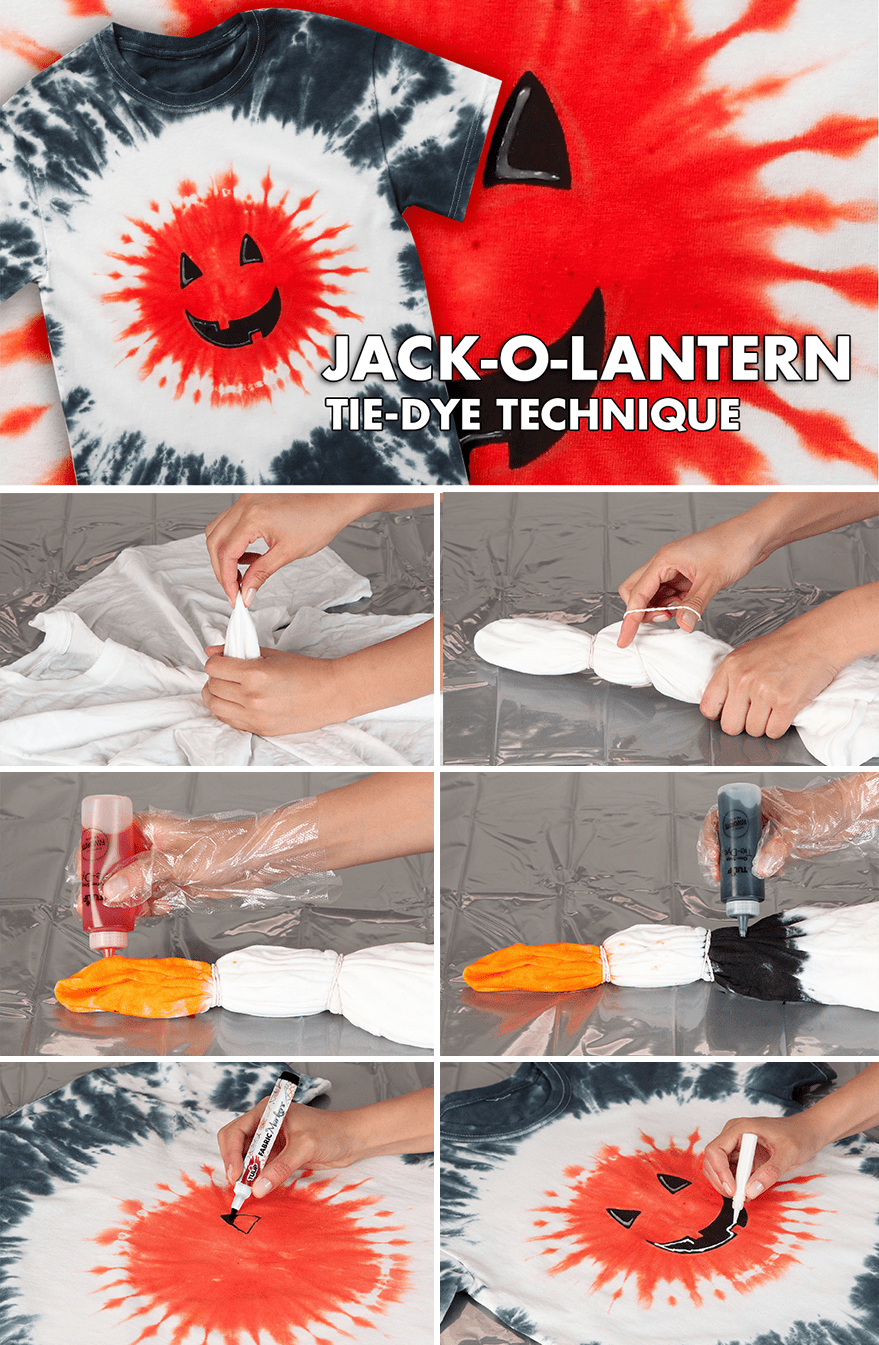 Picture of Jack-O-Lantern Tie-Dye Technique