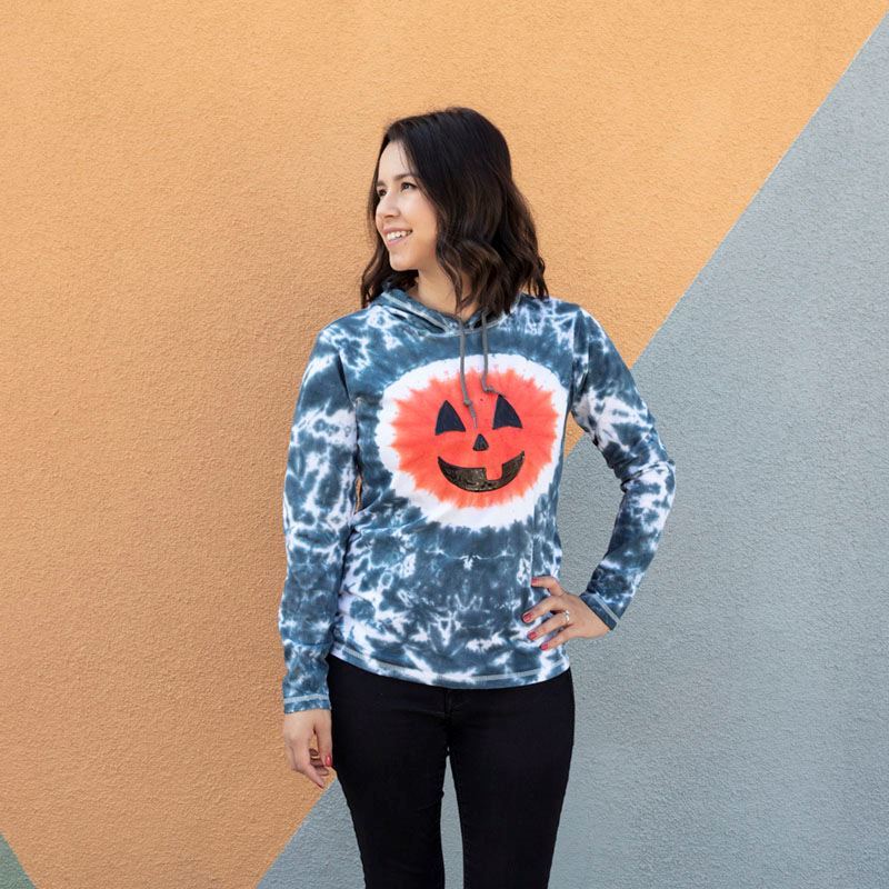 Jack-O-Lantern Tie Dye Hoodie