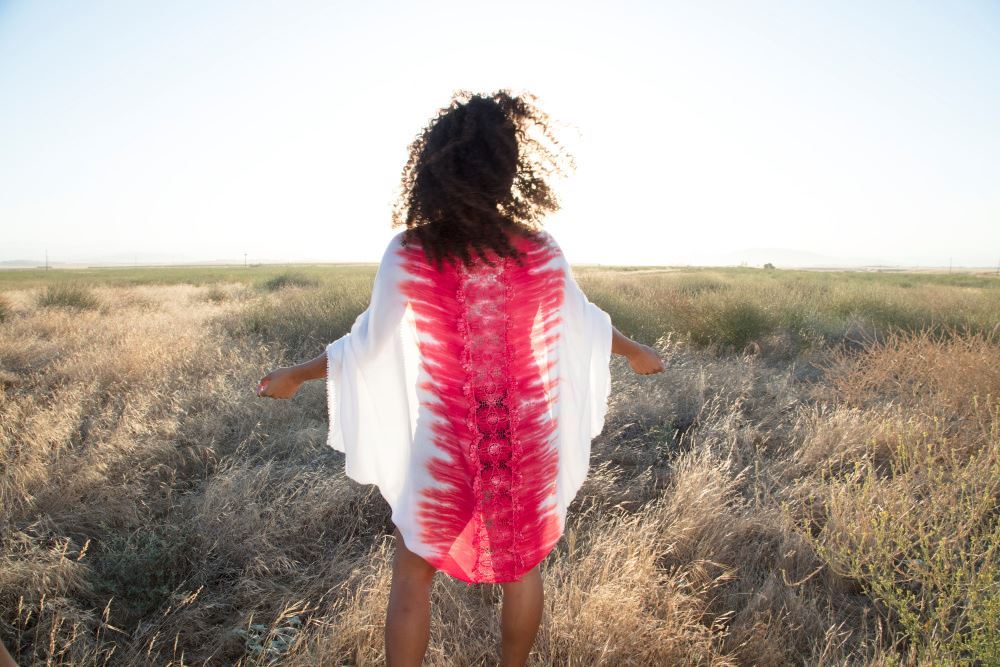 Red Tie-Dye Kimono