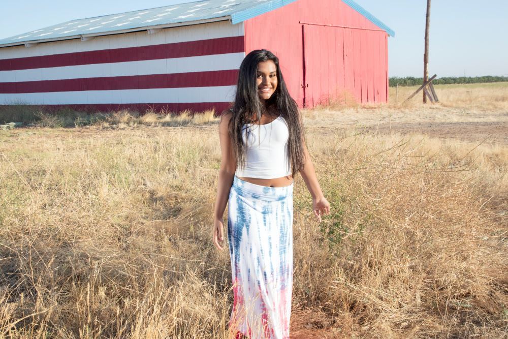 Patriotic Tie-Dye Maxi Skirt