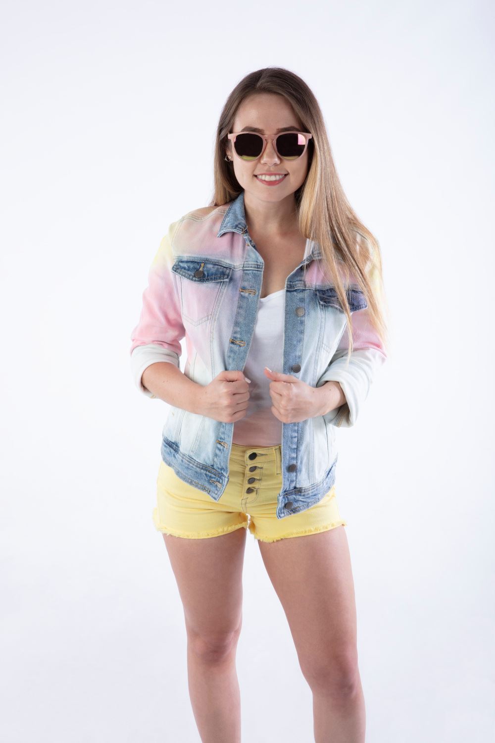 tie dye denim shirt