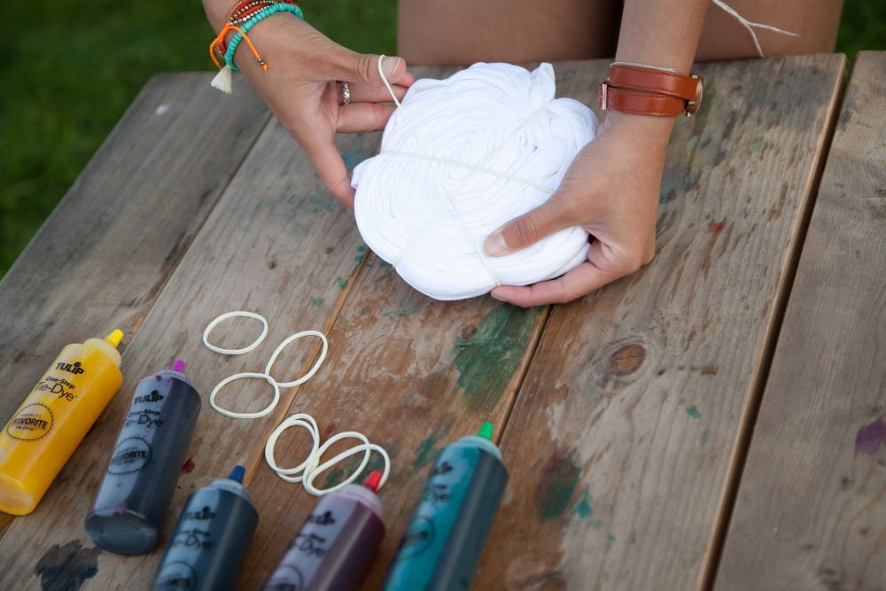 Set up tie-dye stations.