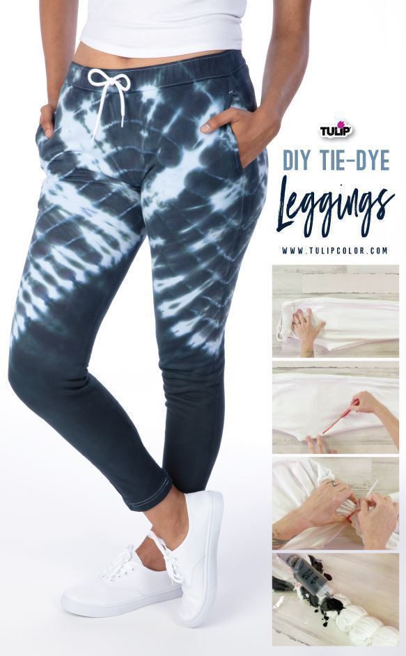 Natural Black Tie-Dye Leggings