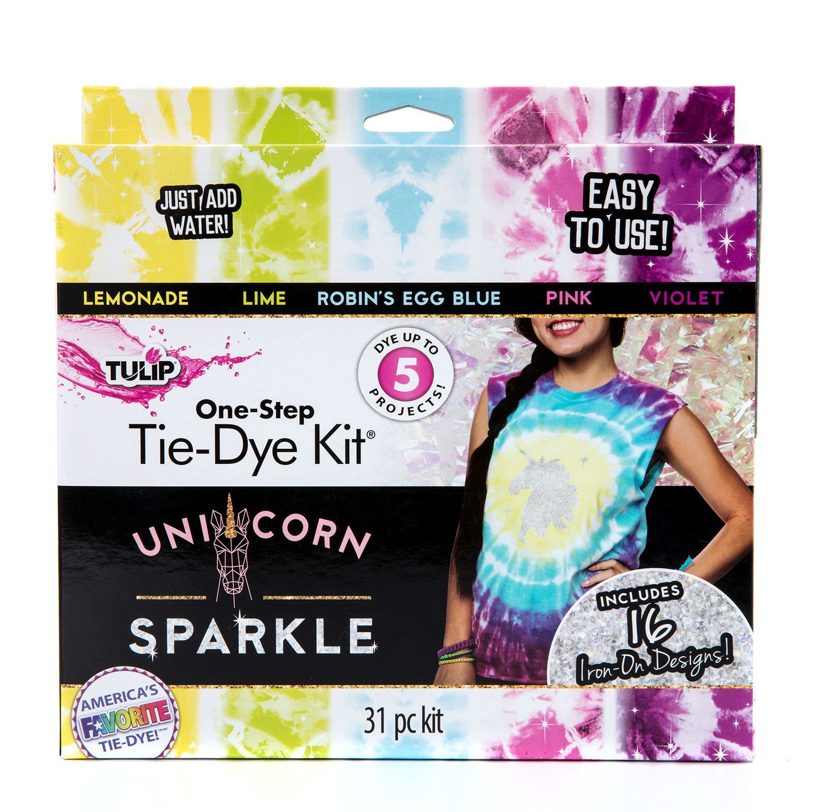 Tie Dye Your Summer Unicorn Sparkle 5 Color Tie Dye Kit