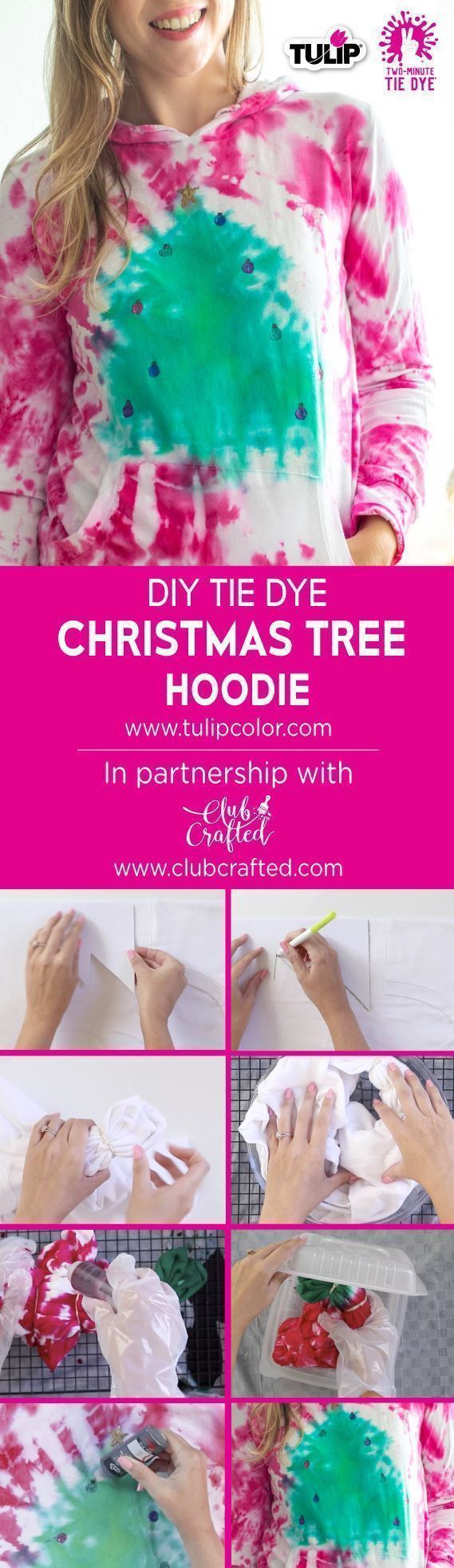 Tulip Tie-Dye Christmas Tree Hoodie