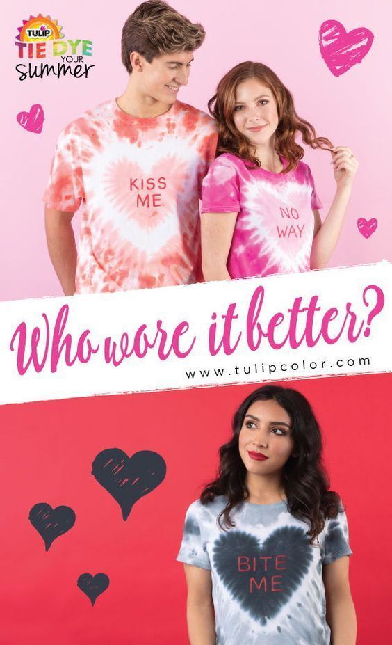 Picture of Valentine Conversation Hearts Tie Dye Shirts