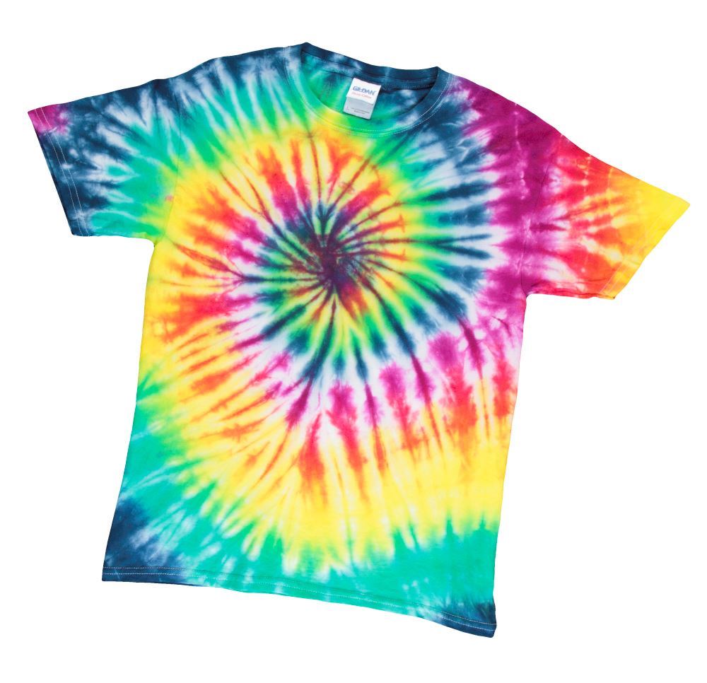 Tie Dye Designs: Making A Rainbow and Black Spiral Tie Dye Shirt 