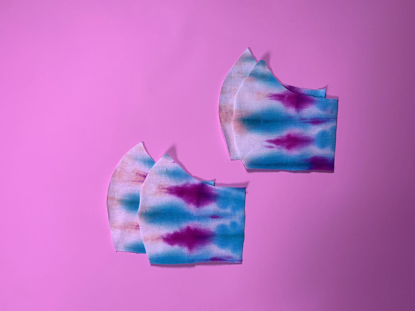 Tulip Tie-Dye Face Mask Tutorial - use pattern to cut fabric