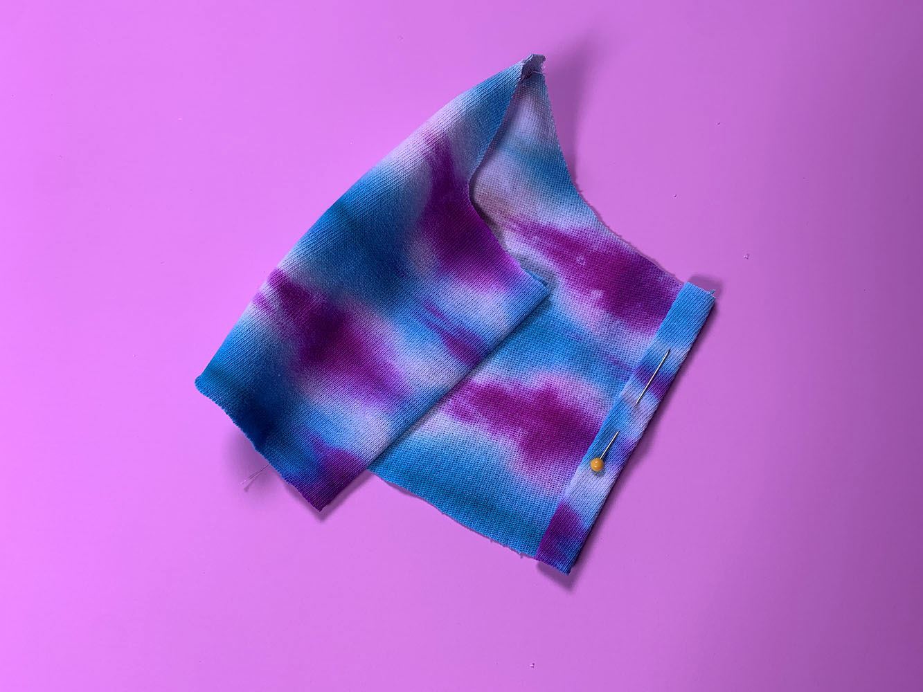 Tulip Tie-Dye Face Mask Tutorial - fold and stitch sides