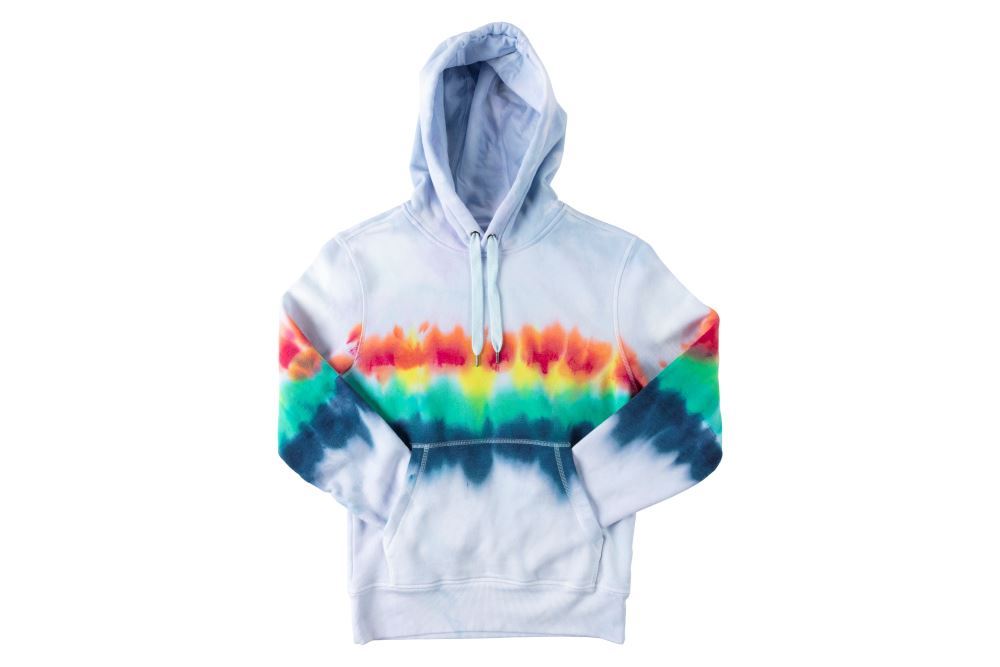 Rainbow Stripe Tie-Dye Hoodie