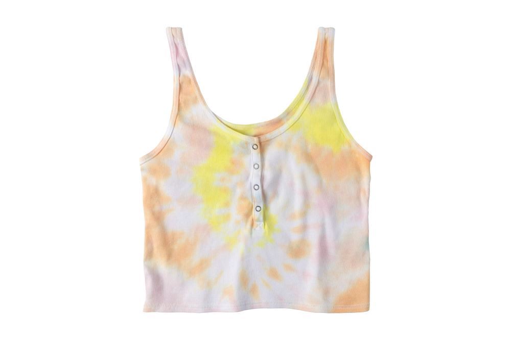 Pastel Spiral Tie-Dye Cropped Tank Top Jeans