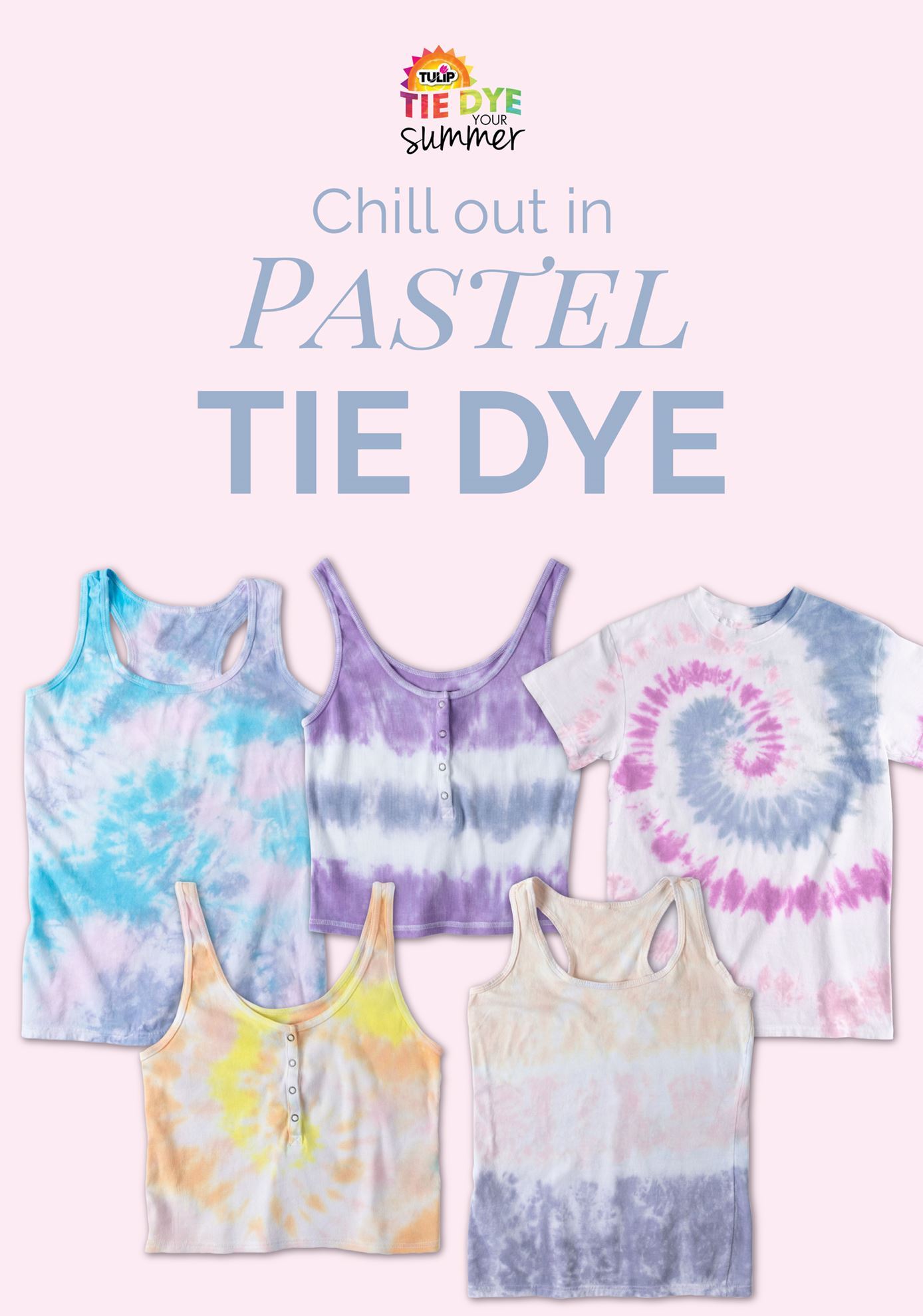 Pastel Cotton Candy Tie Dye Spiral Swirl Crop Top in Pink + Blue