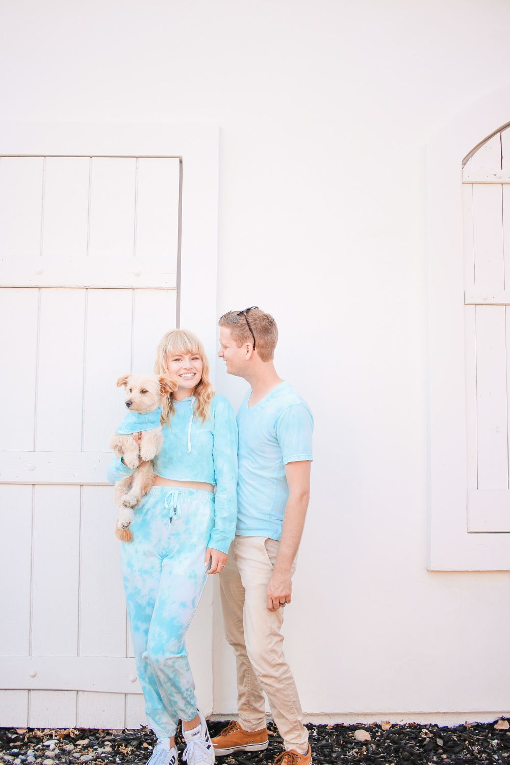 Matching tie-dye family outfits