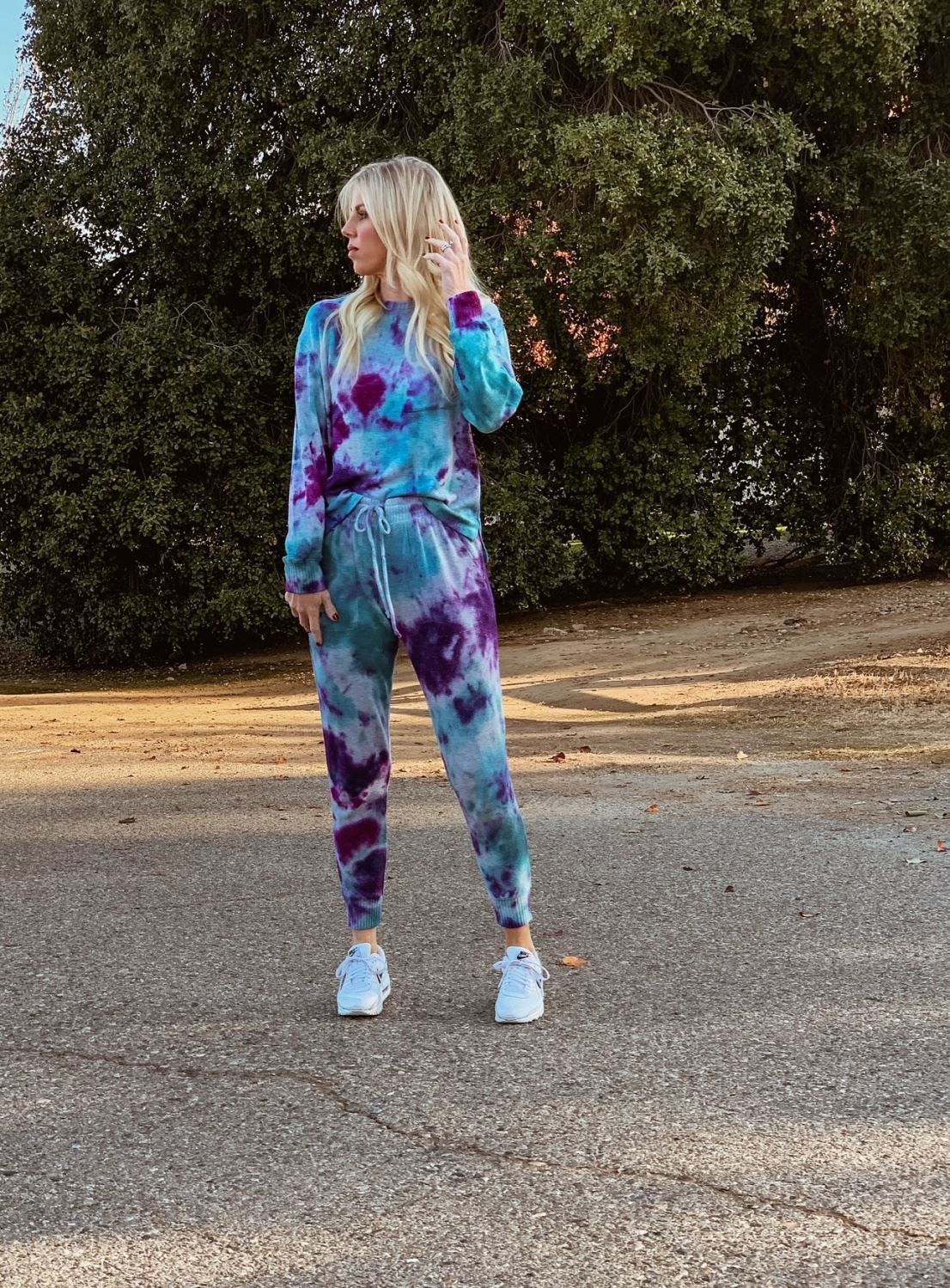 Tie-Dye Jogging Suit Street Trend