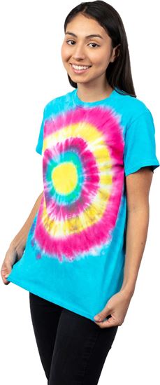 Girl wearing T-shirt made with Ultra Bright Tie Dye 