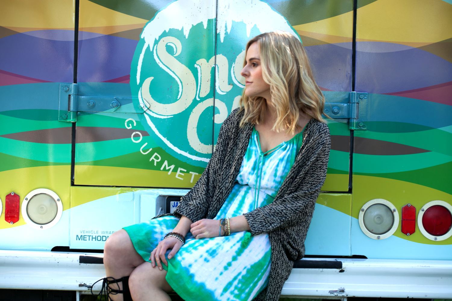 Green Shibori Tie-Dye Dress