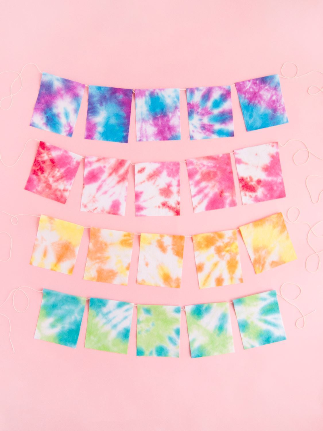 Tie-Dye Party Pennant Garland