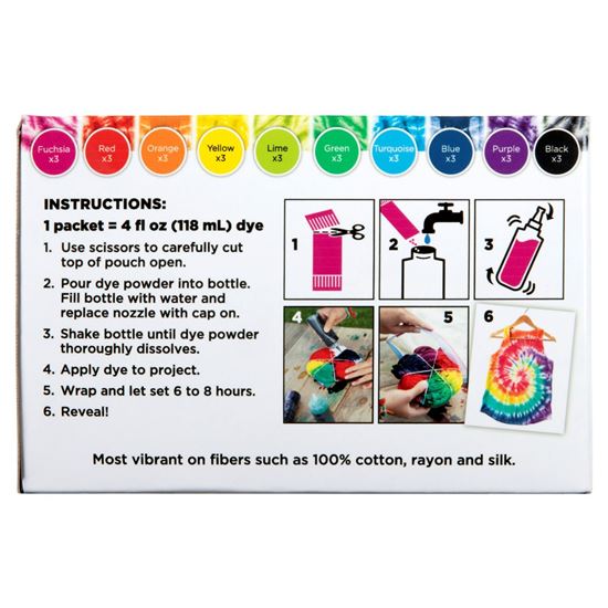 One-Step Tie-Dye Refills 30 Pack back of box