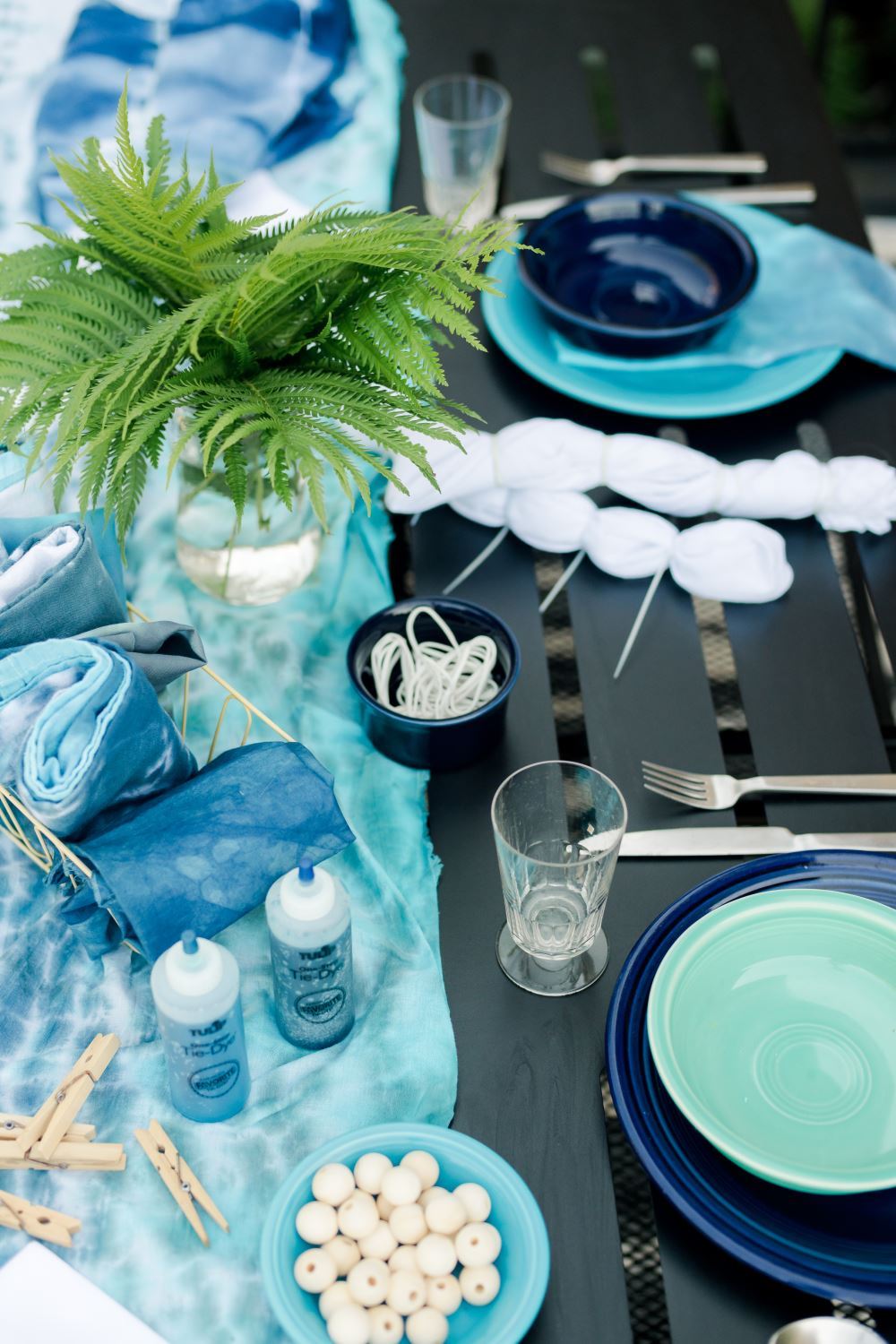 Shibori Tie-Dye Table Settings