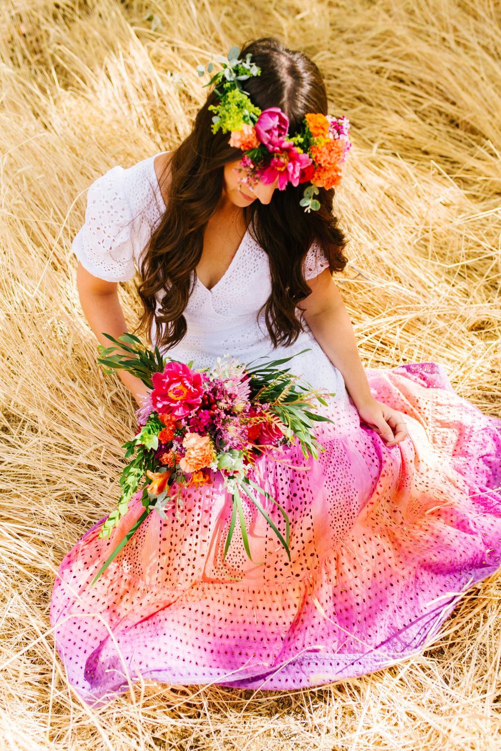 Custom Wedding Dress with Ombré Tie-Dye