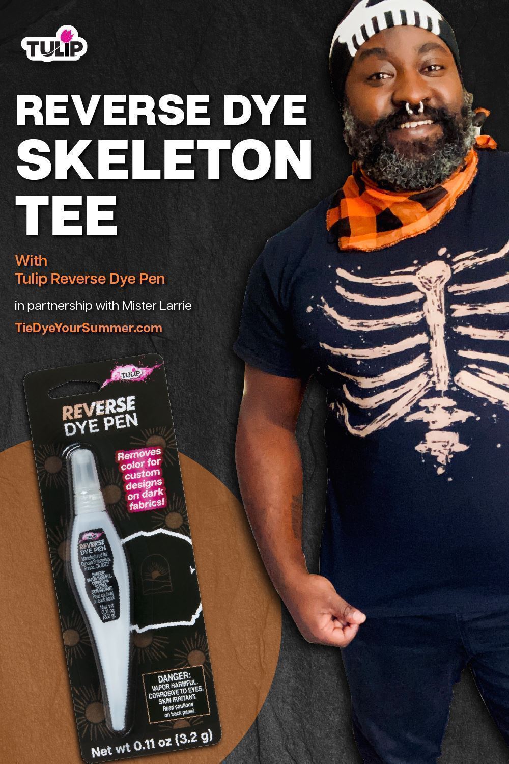 DIY Reverse Dye Skeleton Shirt for Halloween