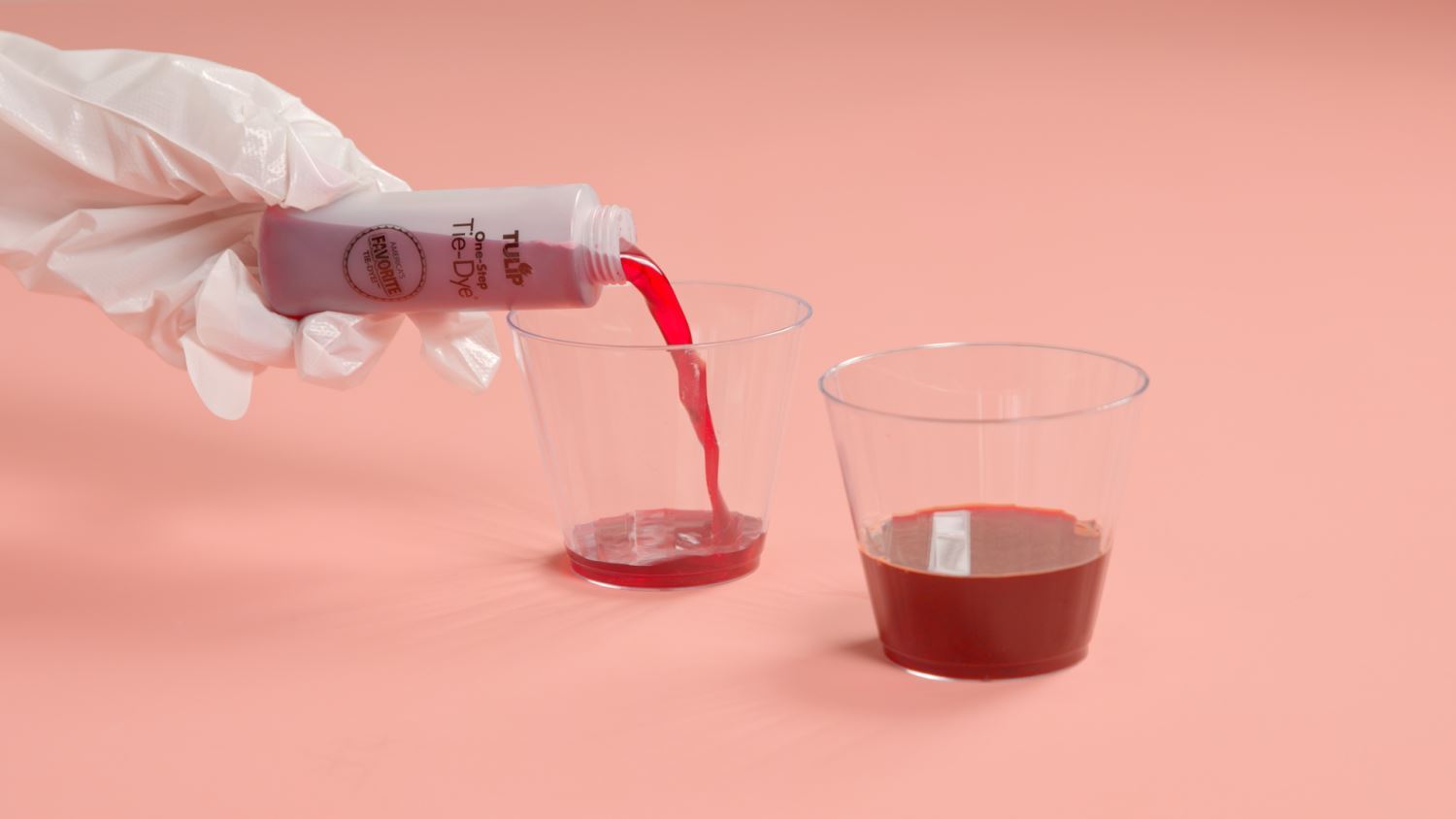 Pour dye into cups