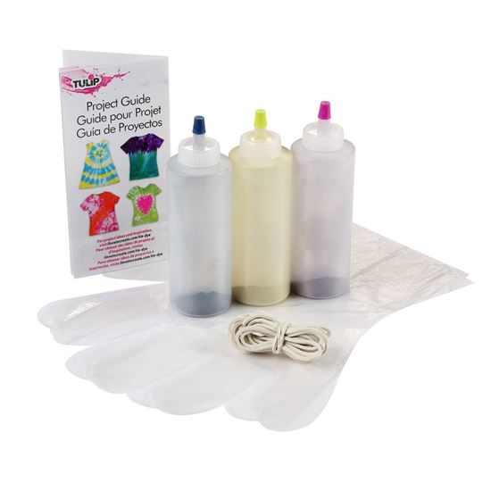 Vibrant 3-Color Tie-Dye Kit Content